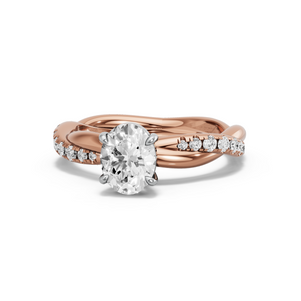 Image for Oval Classic Basket Ring with Rope Pave band