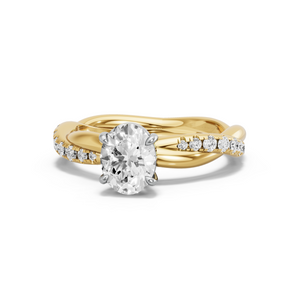 Image for Oval Classic Basket Ring with Rope Pave band