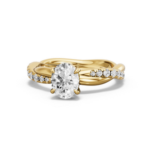 Image for Oval Classic Basket Ring with Rope Pave band