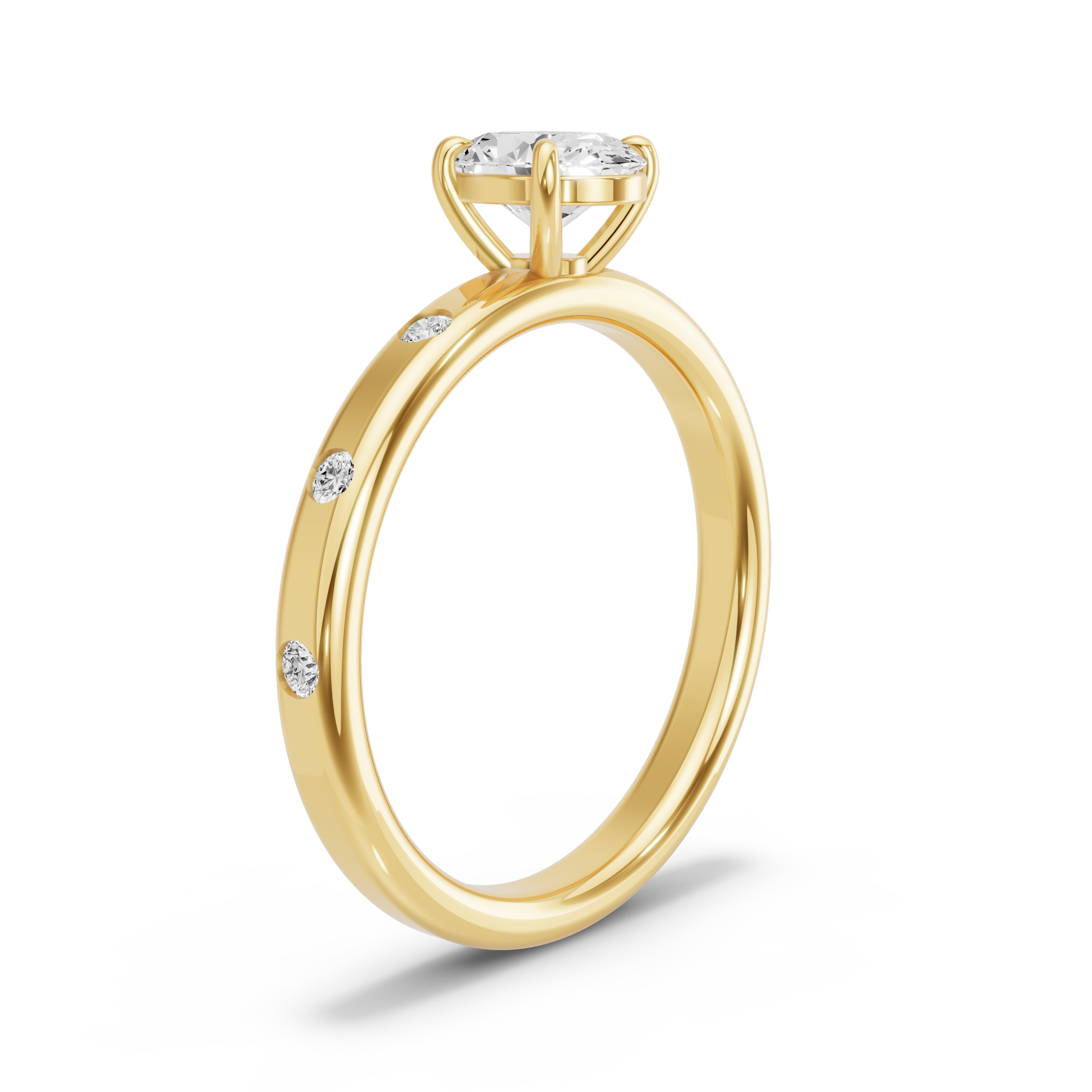 Image for Oval Classic Basket Ring with Sleek Accent band in 18K Yellow Gold