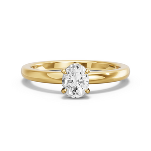 Image for Oval Classic Basket Ring with Solitaire band