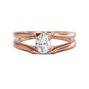 Image for Oval Classic Basket Ring with Split Ring Solitaire band