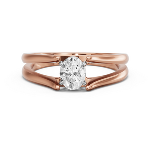 Image for Oval Classic Basket Ring with Split Ring Solitaire band