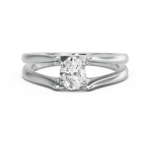 Image for Oval Classic Basket Ring with Split Ring Solitaire band