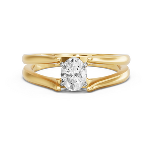 Image for Oval Classic Basket Ring with Split Ring Solitaire band