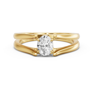 Image for Oval Classic Basket Ring with Split Ring Solitaire band