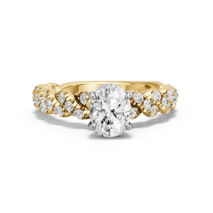 Image for Oval Classic Basket Ring with Twist Pave band