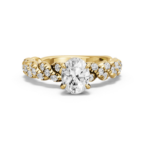 Image for Oval Classic Basket Ring with Twist Pave band