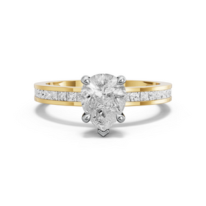 Image for Pear Classic Basket Ring with Channel band