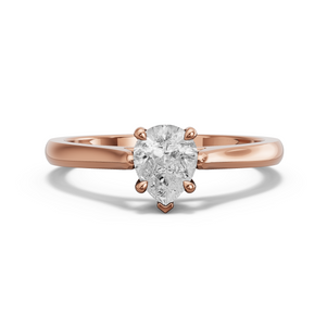 Image for Pear Classic Basket Ring with Knife Edge Cathedral band in 14K Rose Gold