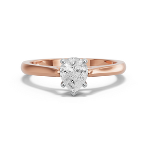 Image for Pear Classic Basket Ring with Knife Edge Cathedral band