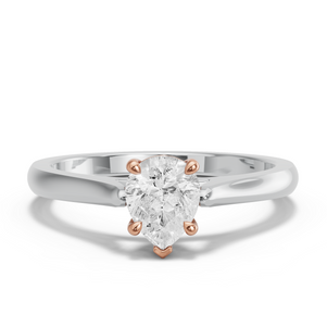 Image for Pear Classic Basket Ring with Knife Edge Cathedral band