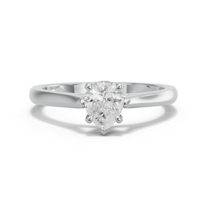Image for Pear Classic Basket Ring with Knife Edge Cathedral band