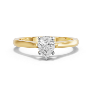 Image for Pear Classic Basket Ring with Knife Edge Cathedral band