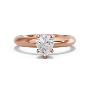 Image for Pear Classic Basket Ring with Knife Edge Solitaire band in 14K Rose Gold