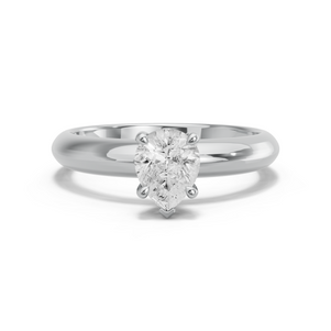 Image for Pear Classic Basket Ring with Knife Edge Solitaire band