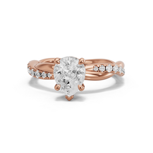 Image for Pear Classic Basket Ring with Rope Pave band