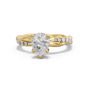Image for Pear Classic Basket Ring with Rope Pave band