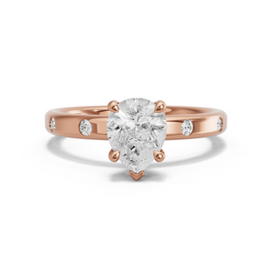 Image for Pear Classic Basket Ring with Sleek Accent band