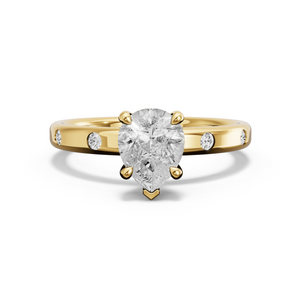 Image for Pear Classic Basket Ring with Sleek Accent band