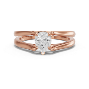 Image for Pear Classic Basket Ring with Split Ring Solitaire band