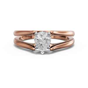 Image for Pear Classic Basket Ring with Split Ring Solitaire band