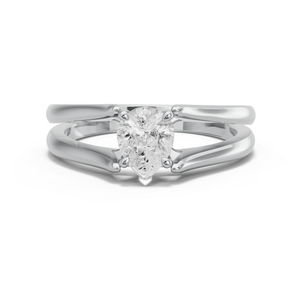 Image for Pear Classic Basket Ring with Split Ring Solitaire band