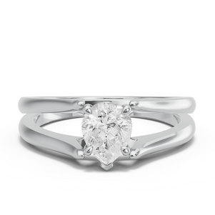 Image for Pear Classic Basket Ring with Split Ring Solitaire band
