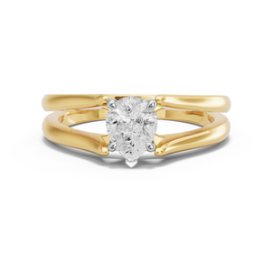 Image for Pear Classic Basket Ring with Split Ring Solitaire band