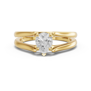 Image for Pear Classic Basket Ring with Split Ring Solitaire band