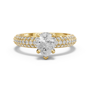 Image for Pear Classic Basket Ring with Triple Row Pave band
