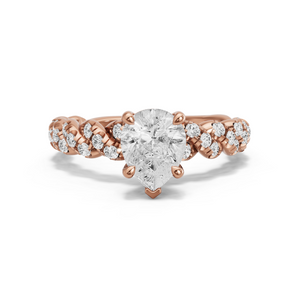 Image for Pear Classic Basket Ring with Twist Pave band