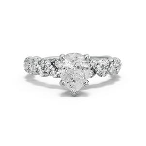 Image for Pear Classic Basket Ring with Twist Pave band