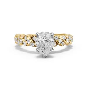 Image for Pear Classic Basket Ring with Twist Pave band