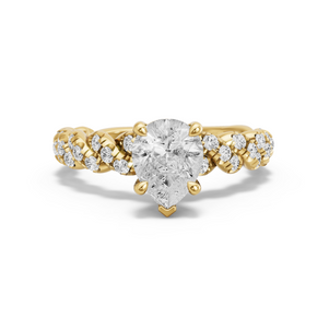 Image for Pear Classic Basket Ring with Twist Pave band