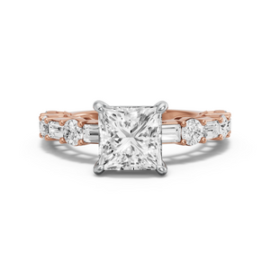Image for Princess Classic Basket Ring with Alternating Baguette band