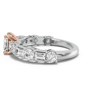 Image for Princess Classic Basket Ring with Alternating Baguette band