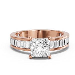 Image for Princess Classic Basket Ring with Baguette Channel band