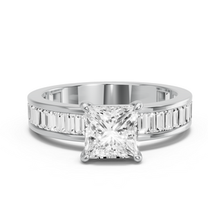 Image for Princess Classic Basket Ring with Baguette Channel band