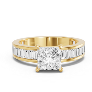 Image for Princess Classic Basket Ring with Baguette Channel band