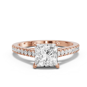Image for Princess Classic Basket Ring with Cathedral Pave band