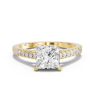 Image for Princess Classic Basket Ring with Cathedral Pave band