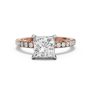 Image for Princess Classic Basket Ring with French Pave band