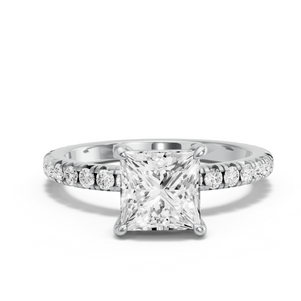 Image for Princess Classic Basket Ring with French Pave band