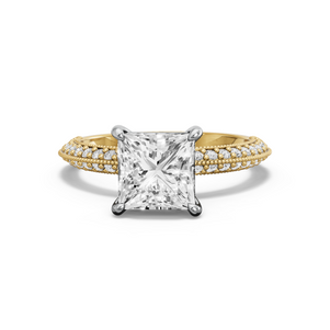 Image for Princess Classic Basket Ring with Knife Edge Pave band