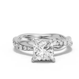 Image for Princess Classic Basket Ring with Rope Pave band