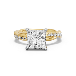 Image for Princess Classic Basket Ring with Rope Pave band