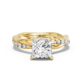 Image for Princess Classic Basket Ring with Rope Pave band