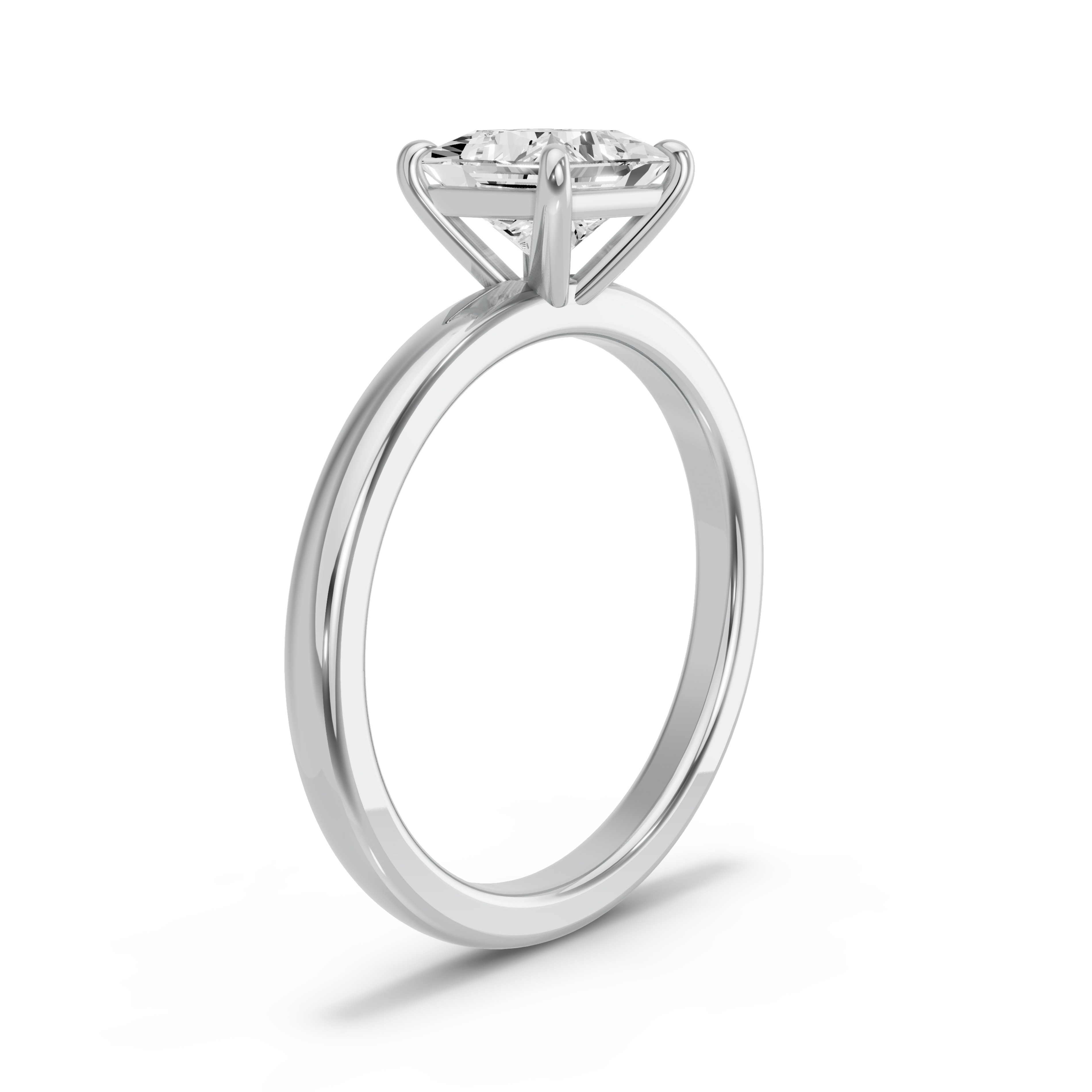 Image for Princess Classic Basket Ring with Solitaire band in 10K Two Tone Rose Gold