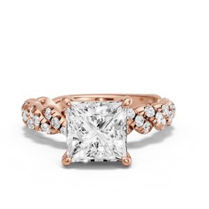 Image for Princess Classic Basket Ring with Twist Pave band